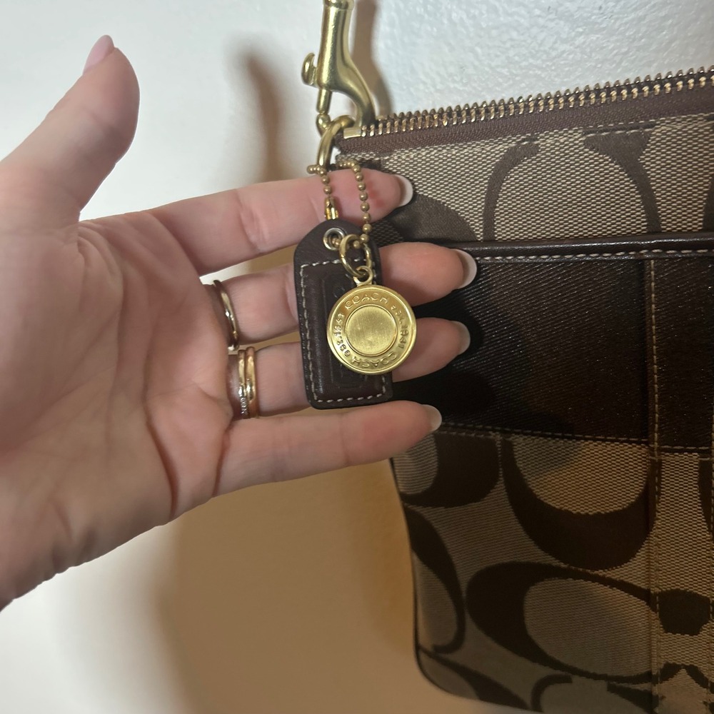 NWOT VINTAGE Y2K Coach Signature File Crossbody Bag Womens Small Brown Monogram - Picture 3 of 6